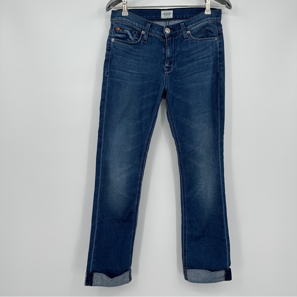 Hudson Tilda Mid-Rise Straight Cuff Leg Blue Jeans size 25